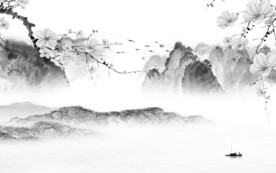 高雅 简奢灰山水画 Tif分层