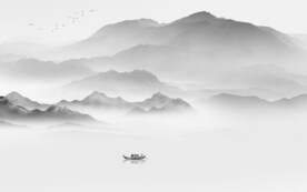 简约 高档灰山水画 TiF分层