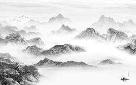 高档 灰色简约山水 TiF分层