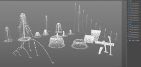 喷泉水流瀑布模型