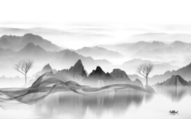 淡雅 现代简约山水 TiF分层