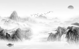 现代 高档灰色山水 TIf分层