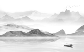 清晰 意境灰色山水 TIf分层