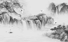 新款 意境灰色山水 TIf分层