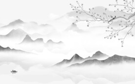 最新 意境灰色山水 TIf分层