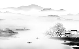 淡雅 意境灰色山水 TIf分层