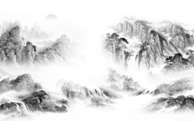 最新 灰色高清山水 TIf分层