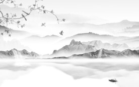 高端 灰色山水背景 TIf分层