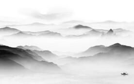 现代 灰色山水背景 TIf分层