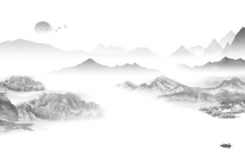 大气 灰色山水背景 TIf分层