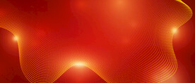 红色科技动感曲线金色圆点光线