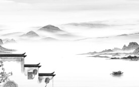 别墅 简约灰色山水 TiF分层