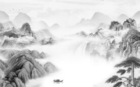 意境 灰色高档山水 tif分层