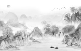 最新 灰色高档山水 tif分层