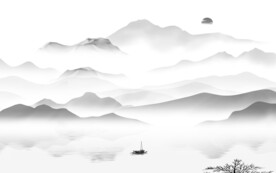 高清 灰色高档山水 tif分层