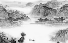 新款 大气灰色山水 TiF分层