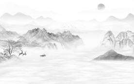 现代 新品灰色山水 TiF分层