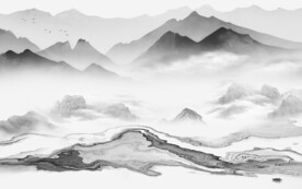 高清 爆款灰色山水 TiF分层