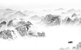 现代 爆款灰色山水 TiF分层