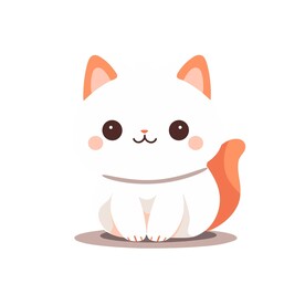 可爱坐立猫咪矢量插画