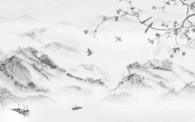 现代 奢雅灰色山水 TiF分层