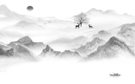 人气 奢雅灰色山水 TiF分层