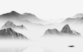 意境 灰色中式山水 TiF分层