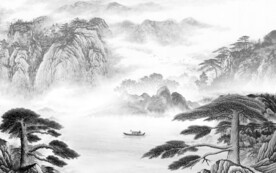 别墅 灰色中式山水 TiF分层