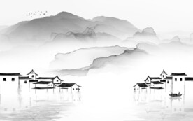 简约 现代客厅山水 TiF分层