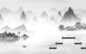 大气 现代客厅山水 TiF分层