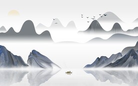 高档 灰色客厅山水 TIF分层