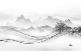 最新 简奢灰色山水 tiF分层