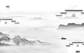 奢雅 高端灰色山水 tiF分层