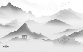 现代 高端灰色山水 tiF分层