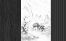 现代高端大理石格栅木纹背景墙