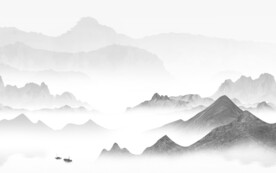 人气 简约灰色山水 TiF分层