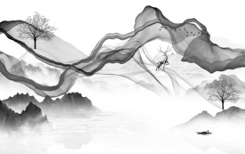 最新 清晰灰色山水 TiF分层