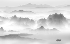 清晰灰色山水 TiF分层