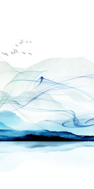 蓝色 简约玄关新画 Tif分层