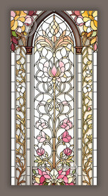 教堂蒂凡尼彩绘彩晶玻璃图案
