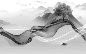 意境 简约灰色山水 TiF分层