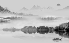 客厅 简约灰色山水 TiF分层