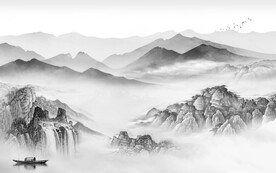 人气 简约灰色山水 TiF分层