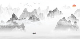 新款 中式爆款山水 TiF分层