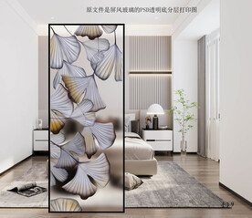 高清分层透明底屏风玻璃打印图