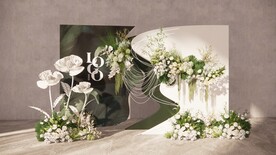 白绿婚礼草图大师su模型