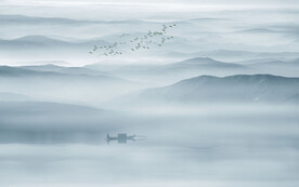 新中式壁画山水画电视背景墙