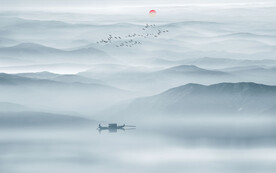 大气水墨山水画背景墙