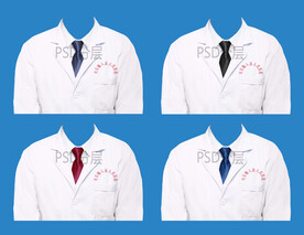 男医生白大褂领带套装psd