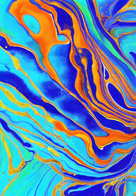 蓝色金箔抽象流体